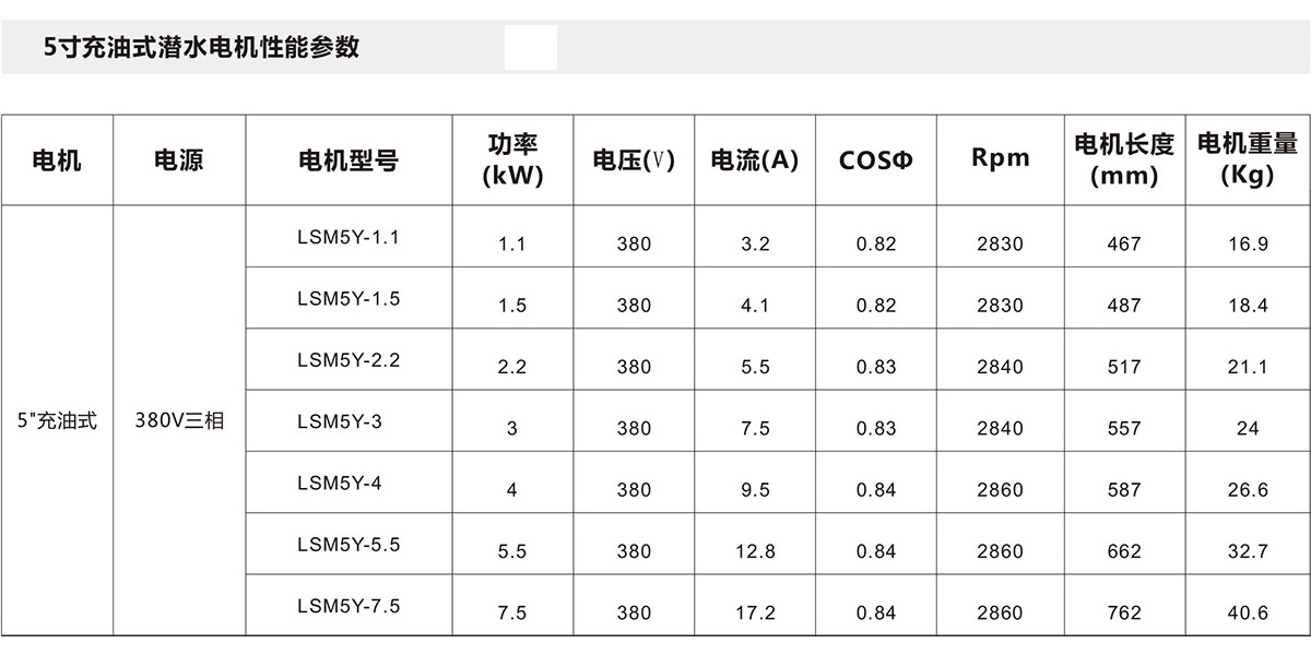 5寸充油式潛水電機 5寸充油式潛水電機(圖2)